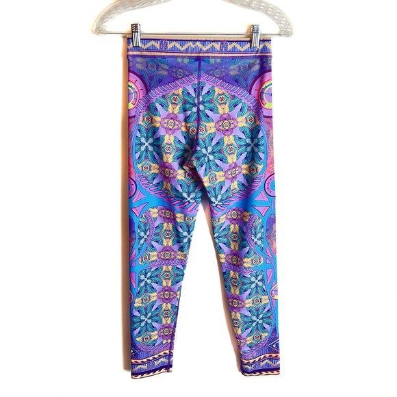 NIXI KILLICK Bold Colorful Logic Lattice Unisex Active Yoga Legging Tights - Picture 7 of 10